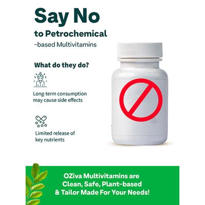 Oziva Plant Based Multivitamins for Men 35+, for Hormonal Health, Skin & Hair 50's - Multi-Vitamins