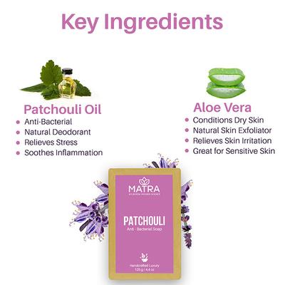 Matra Patchouli Handmade Soap with Aloe Vera 125 gm - Soaps