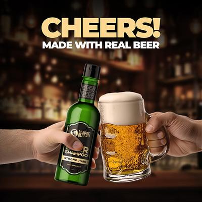 Beardo Mens Beer Shampoo Shiny and Bouncy Hair Tea Tree Oil, Calendula Oil and Aloe Vera 200 ml - Shampoos