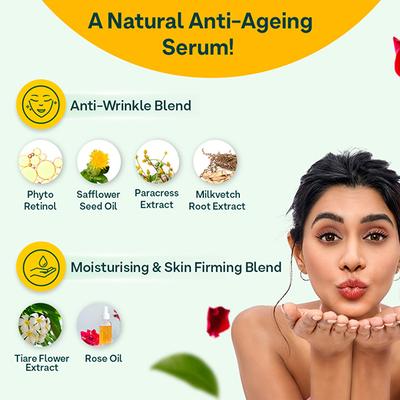 Oziva Youth Elixir Anti-Ageing Serum Face Serum For Unisex With Phyto Retinol, Rose & Tiare Flower 30 ml - Face Serum