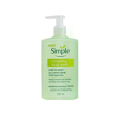 Simple Refreshing Facial Wash, 100% Soap-Free Perfect for Sensitive Skin 250 ml - Face Wash & Cleansers