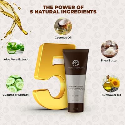 The Man Company Coconut and Aloe Vera Hair Conditioner 200 ml - Conditioners