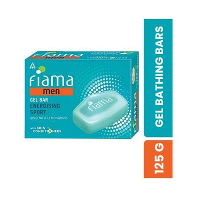 Fiama Men Energizing Sport Gel Bar with Ginseng and Lemongrass with skin conditioners 125 gm - Soaps
