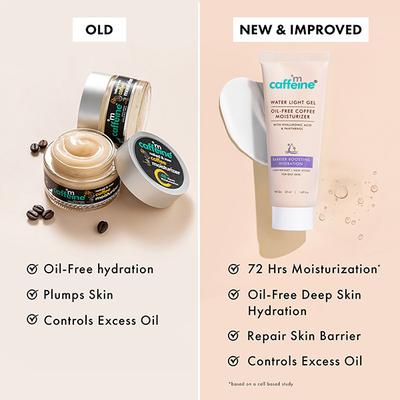 MCaffeine Oil-Free Coffee Face Moisturizer Gel with Hyaluronic Acid & Pro-Vit B5 for Deep Hydration 50 ml - Face Creams