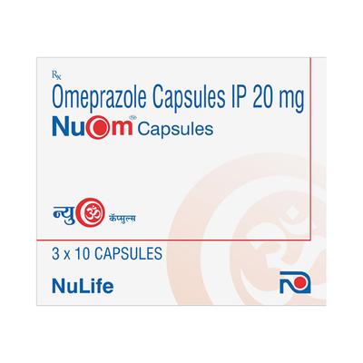 NUOM 20 Capsule 10's - Ulcer/Reflux/Flatulence-Aaa