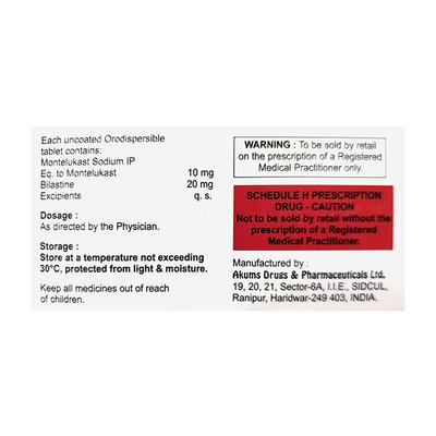 BILACAD M SUGAR FREE Tablet 10's - Allergies-Ant