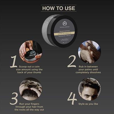The Man Company Brawn Hair Wax Almond Oil & Argan Oil 50gm - Hair Gels & Waxes