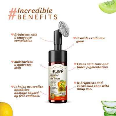 Atulya Foaming Face Wash Vitamin C 150 ml - Face Scrubs