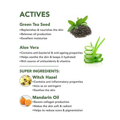 Skivia Green Tea Seed Face Serum With Witch Hazel & Mandarin Oil 15 ml - Face Serum