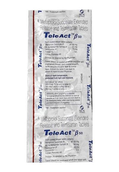 Teleact Beta 50mg Tablet 10'S - Hypertension-Ang