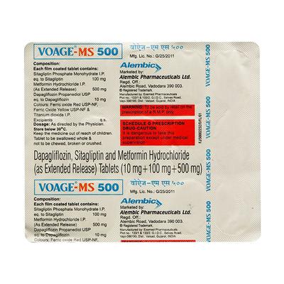 VOAGE MS 500 Tablet 15's - Diabetes-Ant