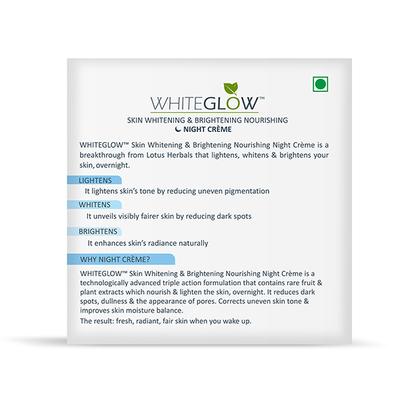 Lotus Herbals Whiteglow Skin Whitening & Brightening Nourishing Night Creme 40 Gm - Night Cream