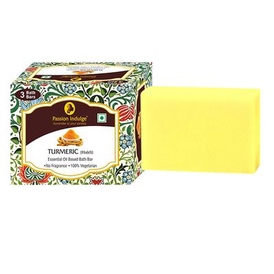 Passion Indulge TURMERIC Handmade Bath Bar Soap - 100GM Each ( PACK OF 3 ) - Soaps