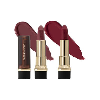 Faces Canada Festive Hues - Comfy Matte Creme Lipstick - Oh So Serious & Over And Out 4.2gm each 2's - Lipsticks