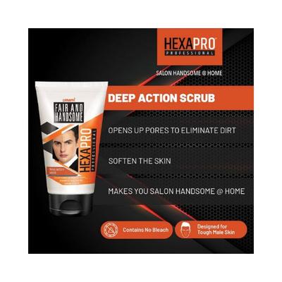 Fair And Handsome Hexapro Professional Deep Action Scrub 100 gm - Scrubs & Exfoliants