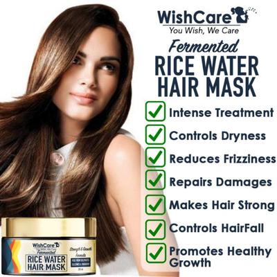 WishCare Fermented Rice Water Hair Mask- Strength &rowth Formula 200 ml - Hair Masks & Packs