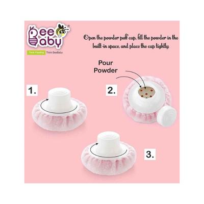 Beebaby Premium Powder Puff with Container for Baby 0M + (Pink) 1's - Baby Powder