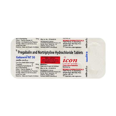 Gabawin NT 50mg Tablet 10'S - Neuropathic Pain-Dru