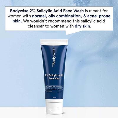 Be Bodywise 2% Salicylic Acid Face Wash for Acne & Blackheads 100 ml - Face Wash & Cleansers