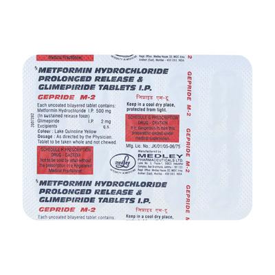 Gepride M2 Tablet 10'S - Diabetes-Ant