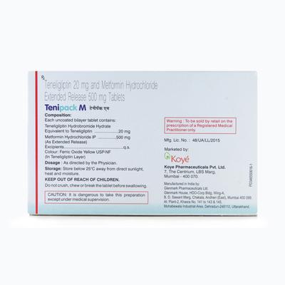 Tenipack M 20/500mg Tablet 10'S - Diabetes-Ant
