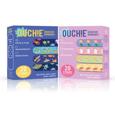 Ouchie Adhesive Kids Bandages 40's - Space Blue & Lavender (Combo Pack) - Baby Safety