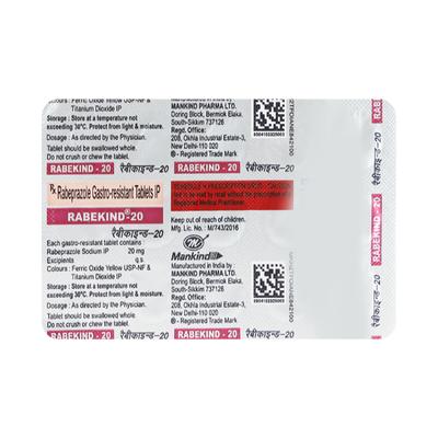RABEKIND 20mg Tablet 15's - Ulcer/Reflux/Flatulence-Aaa