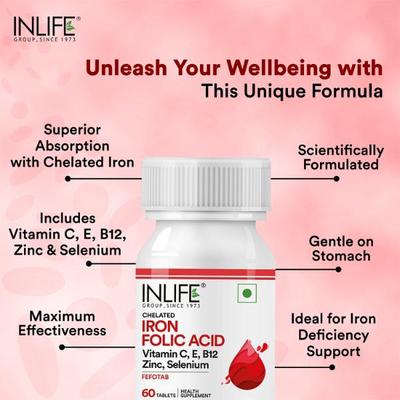 INLIFE Iron Folic Acid Tablets 60's - Multi-Vitamins