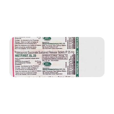 Metfirst XL 25mg Tablet 10'S - Hypertension-Bet
