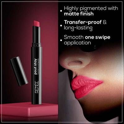 Renee Poutstay Transfer Proof Lipstick- 03 Aria 2 gm - Lipsticks