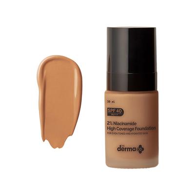 The Derma Co. 2% Niacinamide High Coverage Foundation,1% Hyaluronic Acid and SPF 40 PA+++ for 12 Hr- 06 Beige 30 gm - Foundation