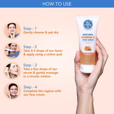 The Moms Co Natural Vitamin C Face Wash With Orange Peels 80ml - Face Wash & Cleansers