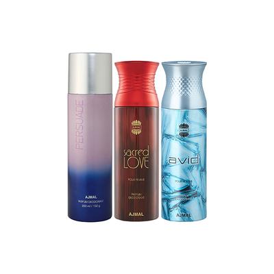 Ajmal 1 Persuade, 1 Sacred Love And 1 Avid Deodorants Pack of 3 200 ml - Deodorants/Roll-Ons