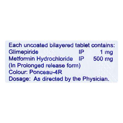 GLIDIVAS M 1 Tablet 10's - Diabetes-Ant