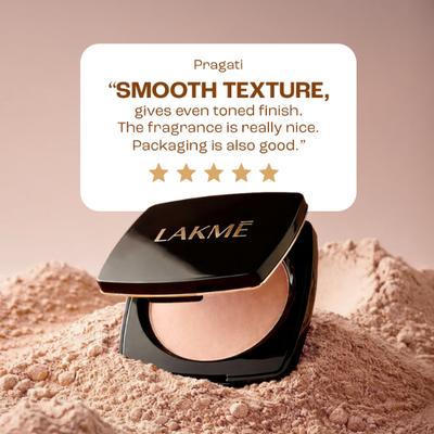Lakme Forever Matte Compact, Smooth Finish, Lasts for 12 Hrs, Even Toned Look, Pearl, 9 gm - Compact Powder