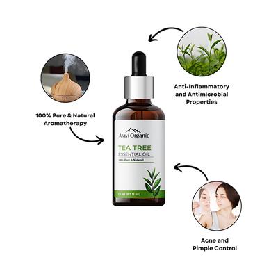 Aravi Organic Tea Tree and Eucalyptus Essential Oil 100% Pure Oil 30 ml - Essential Oils