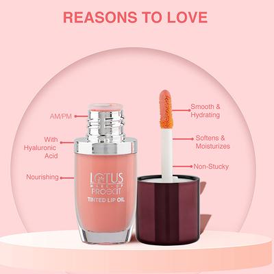 Lotus Make-Up Proedit Tinted Lip Oils enriched with Hyaluronic Acid PLO 01 Peach Non Sticky 6.5 ml - Creams/Oils/Lotions