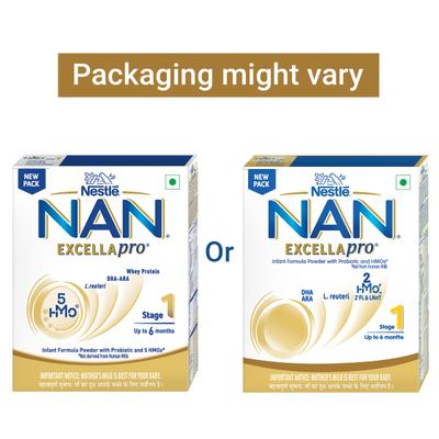 Nestle Nan Excella Pro 1 (Upto 6 Months) Powder 400 gm (Refill Pack) - Baby And Infant Supplements