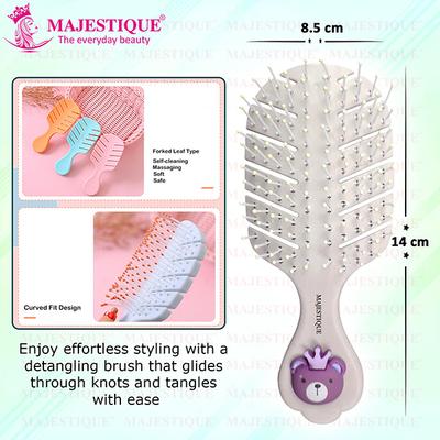 Majestique Detangling Baby Hair Brush, Detangling Brush for Baby Kids, Women - Color May Vary 1's - Hair Brushes