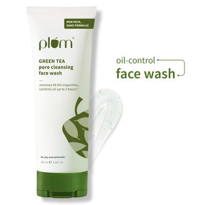 Plum Green Tea Pore Cleansing Face Wash - Acne Face Wash, Oily Skin Face Wash for Women & Men 100 ml - Face Wash & Cleansers