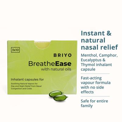 Briyo Breatheease Inhalant Capsules 10's - Nasal Decongestion