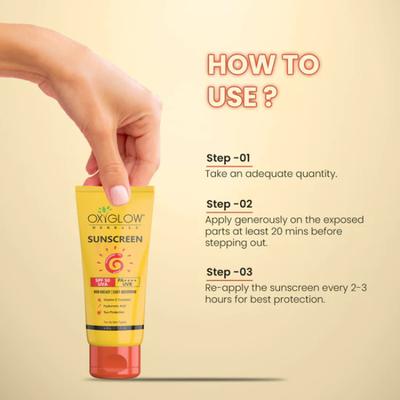 OxyGlow Herbals Sunscream with SPF 50 UVA PA ++++ UVB 60 gm - Body Sunscreen