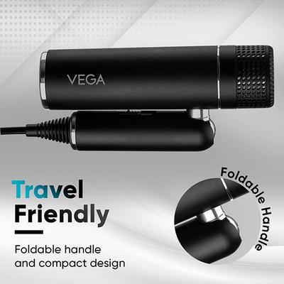 Vega Style Pro 1600W Hair Dryer for Men and Women with 2X Faster Drying, 2 Attachment (VHDH-34) 549 gm - Hair Dryers