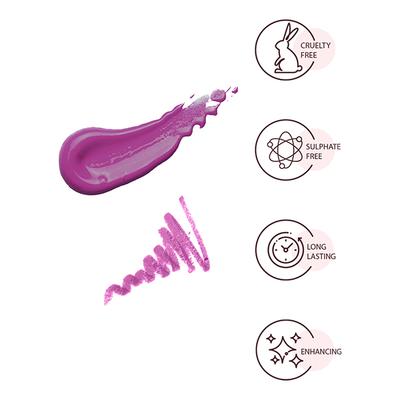 Star Struck By Sunny Leone Purple Taffy Lip Kit (Lip Gloss + Lip Liner) 2's - Liquid Lipsticks