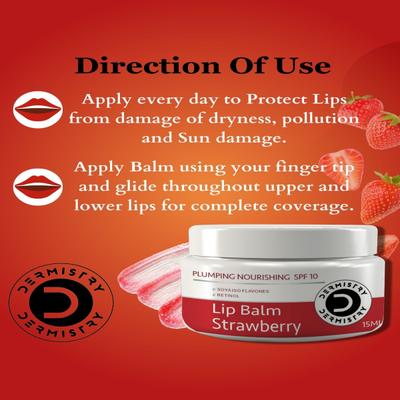 Dermistry Plumping Nourishing SPF 10 Lip Balm Strawberry 15 ml + Exfoliating Lightening Coffee Lip Scrub 15 ml - Lip Scrubs