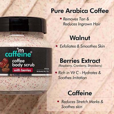 Mcaffeine Coffee Body Scrub With Berries 100 gm - Scrubs & Exfoliants