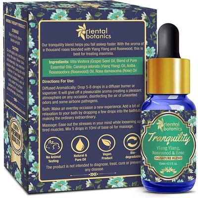 Oriental Botanics Tranquility Aroma Therapy Diffuser Oil (Ylang Ylang, Rosewood & Rose) 15 ml - Creams/Oils/Lotions