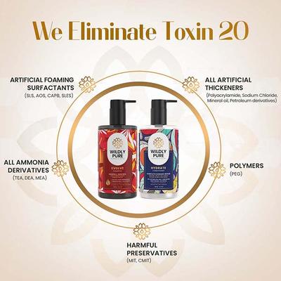 Wildly Pure Goodbye Hair Fall Shampoo Conditioner Combo Blend of 12 Oil Hibiscus Shea Toxin 20 200Ml + 300Ml 1's - Dry Shampoos & Conditioners