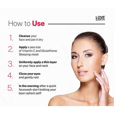 Love Earth Vitamin C And Glutathione Glow Sleeping Mask With Pure Vitamin C & Aloe Vera 50 gm - Lotions & Creams