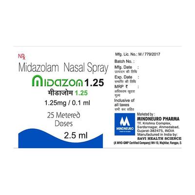 MIDAZOM 25 MD 1.25 Nasal Spray 2.5ml - Hypnosis-Hyp